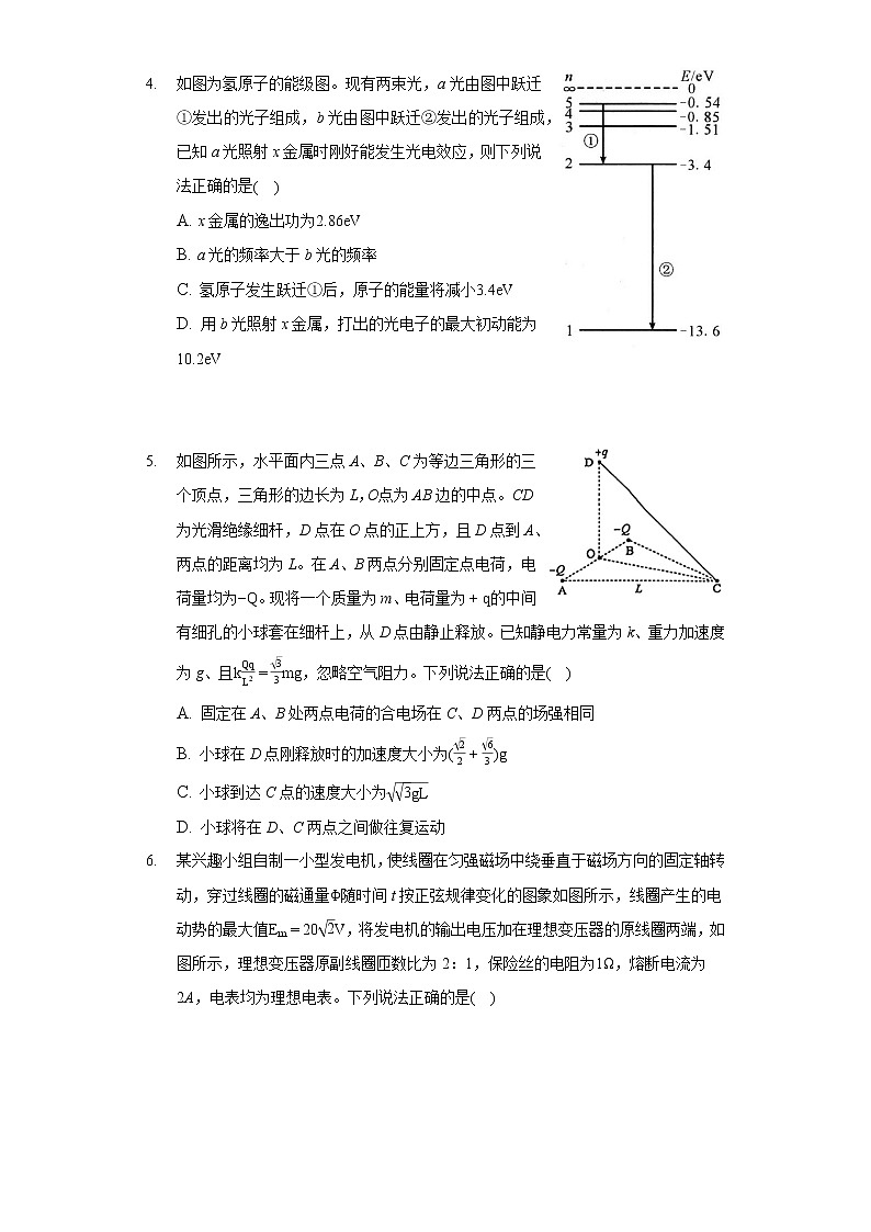 2021-2022学年天津市塘沽一中杨、柳青一中等七校高三（下）第一次月考物理试卷第2页