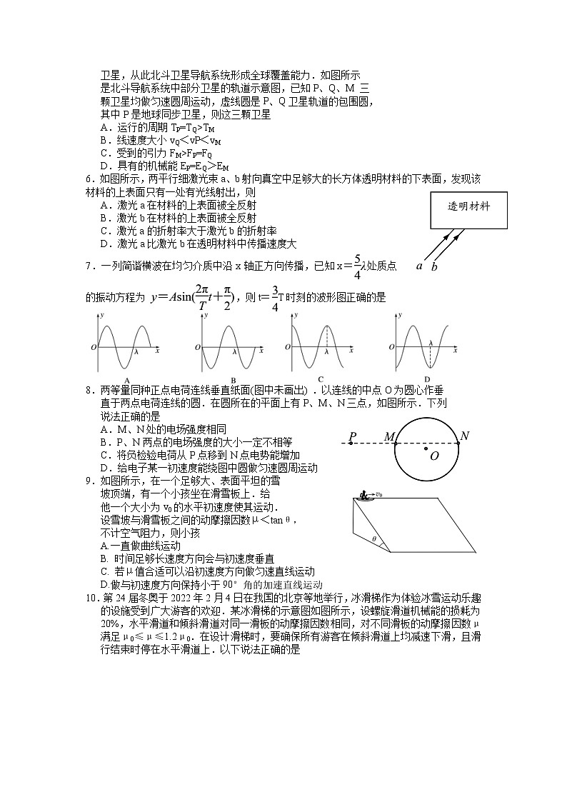 江苏省苏锡常镇四市2021-2022学年高三下学期3月教学调研（一）（一模）物理试卷含答案第2页