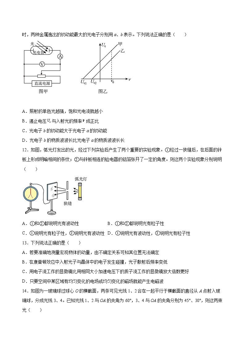 4.5粒子的波动性和量子力学的建立同步练习2021—2022学年高中物理人教版（2019）选择性必修第三册第3页