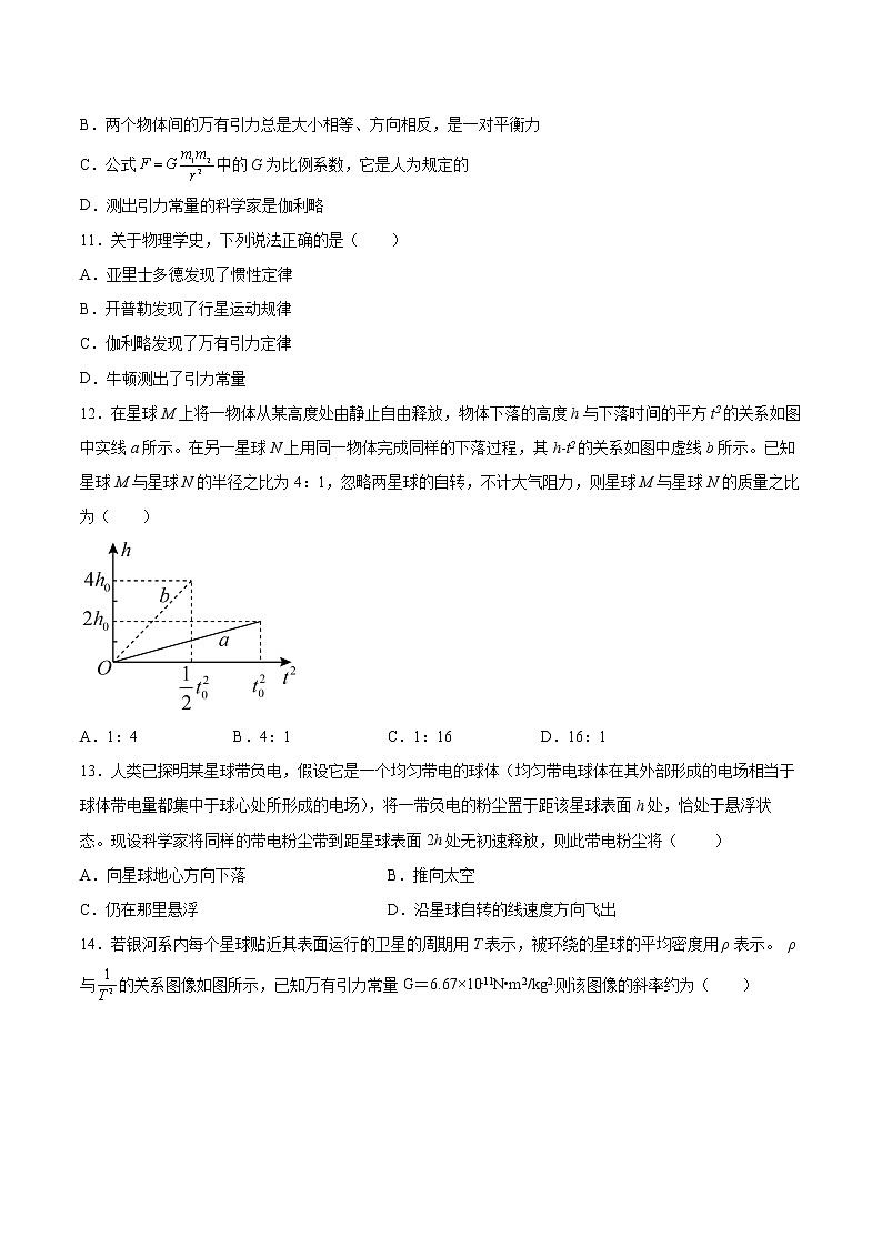 4.2万有引力定律是怎样发现的基础巩固2021—2022学年高中物理沪教版（2019）必修第二册练习题第3页