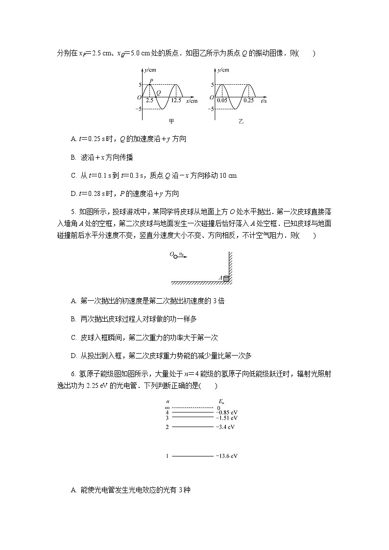 2022届江苏省启东、通州高三上学期期末考试物理含答案练习题02