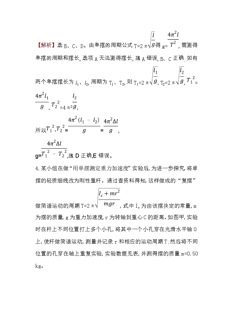 高考物理一轮复习高效演练创新题选修3-4 1.1《机械振动》(含答案详解)第3页