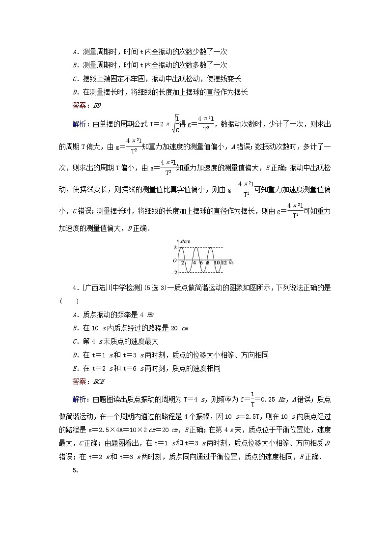 高考物理一轮复习课时练36《机械振动机械波》(含解析)02