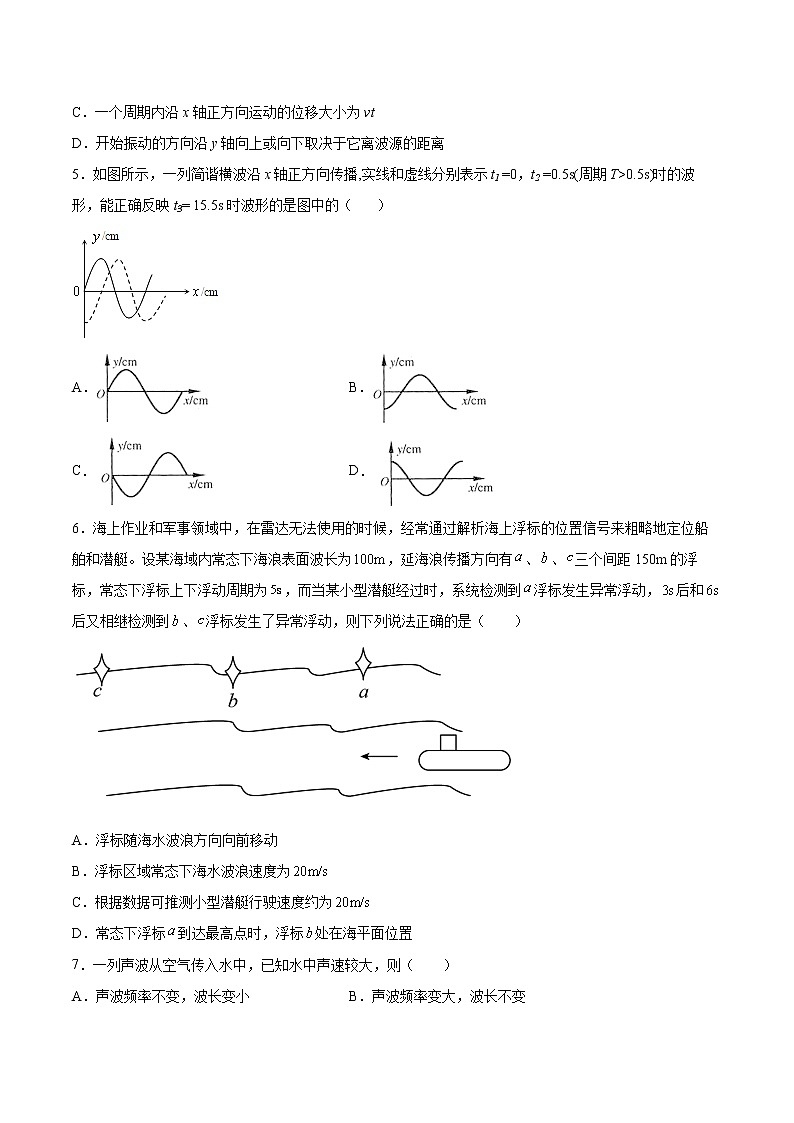 3.2机械波的描述同步练习2021—2022学年高中物理沪教版（2019）选择性必修第一册第2页