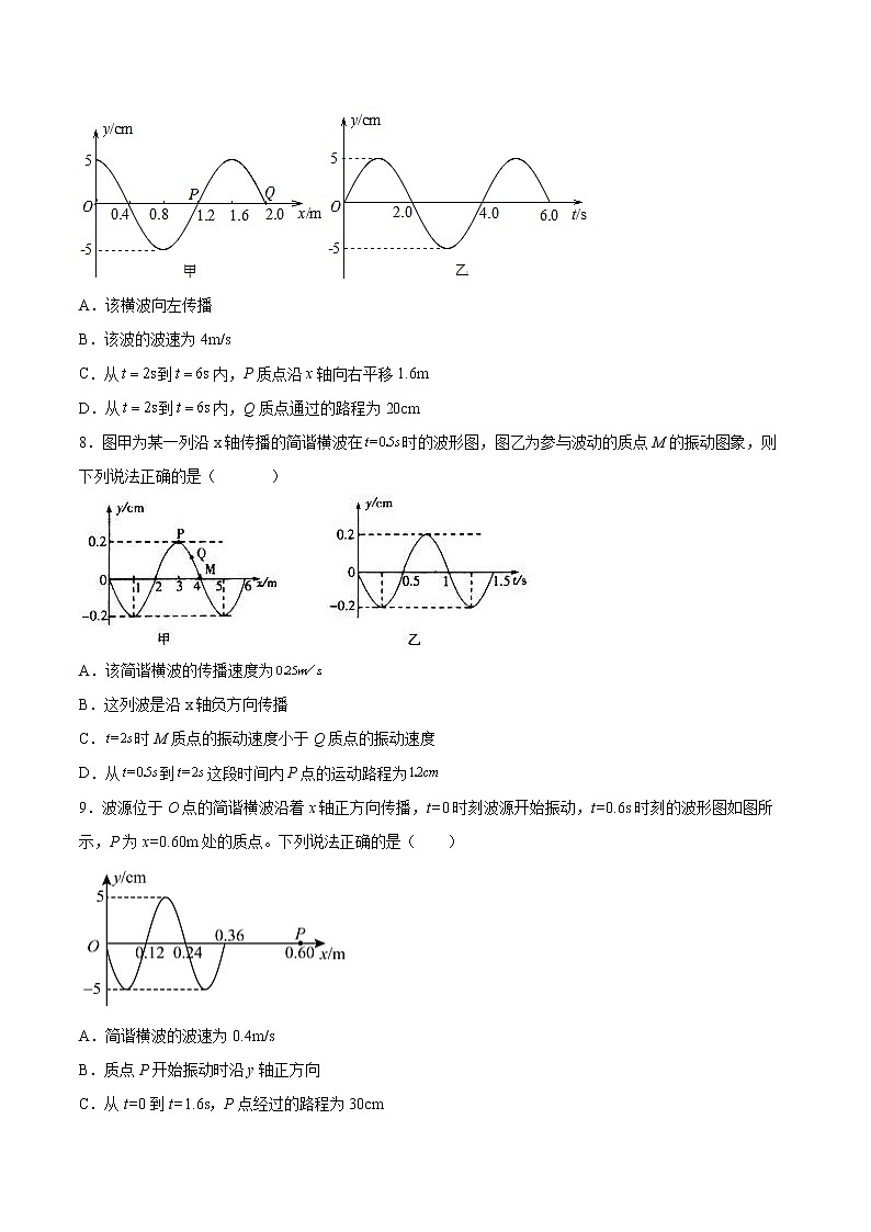 3.2波的描述同步练习2021—2022学年高中物理人教版（2019）选择性必修第一册第3页