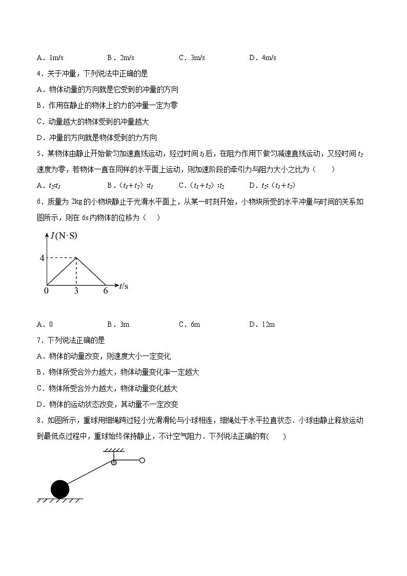 1.1动量和动量定理同步练习2021—2022学年高中物理鲁科版（2019）选择性必修第一册第2页