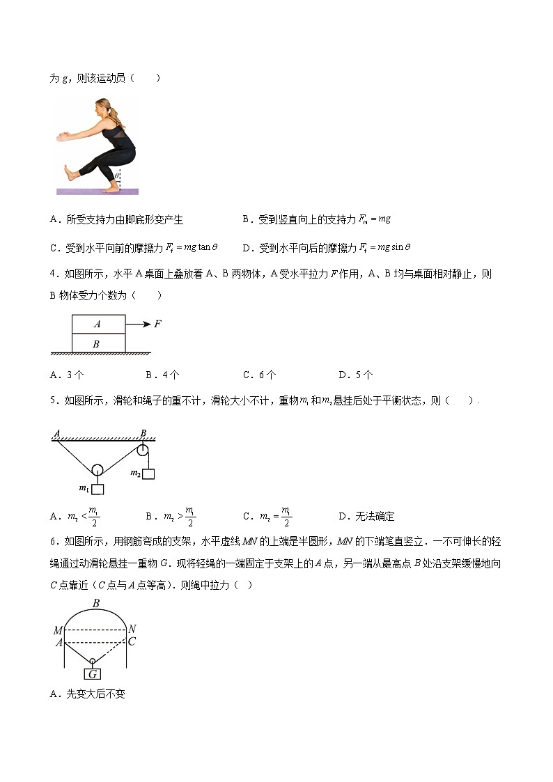 3.6共点力的平衡条件及其应用同步练习2021—2022学年高中物理粤教版（2019）必修第一册第2页