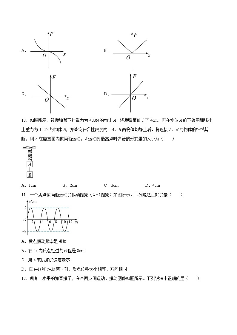 2.2简谐运动的描述同步练习2021—2022学年高中物理粤教版（2019）选择性必修第一册03