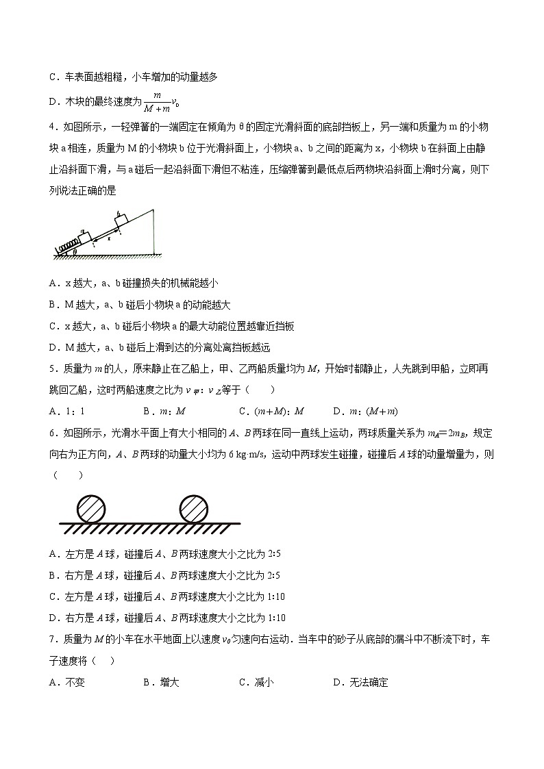 1.5碰撞同步练习2021—2022学年高中物理教科版（2019）选择性必修第一册第2页