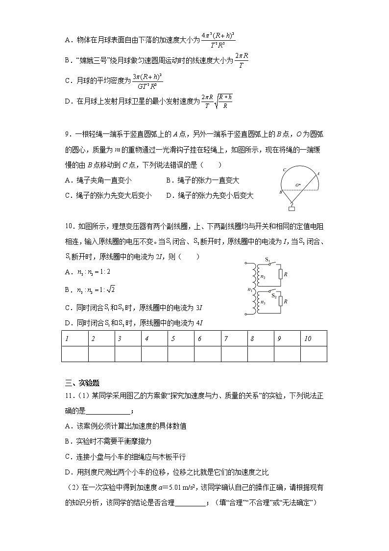 2022届山东省济宁市高三上学期备考期末测试物理试题（三）（解析版）第3页