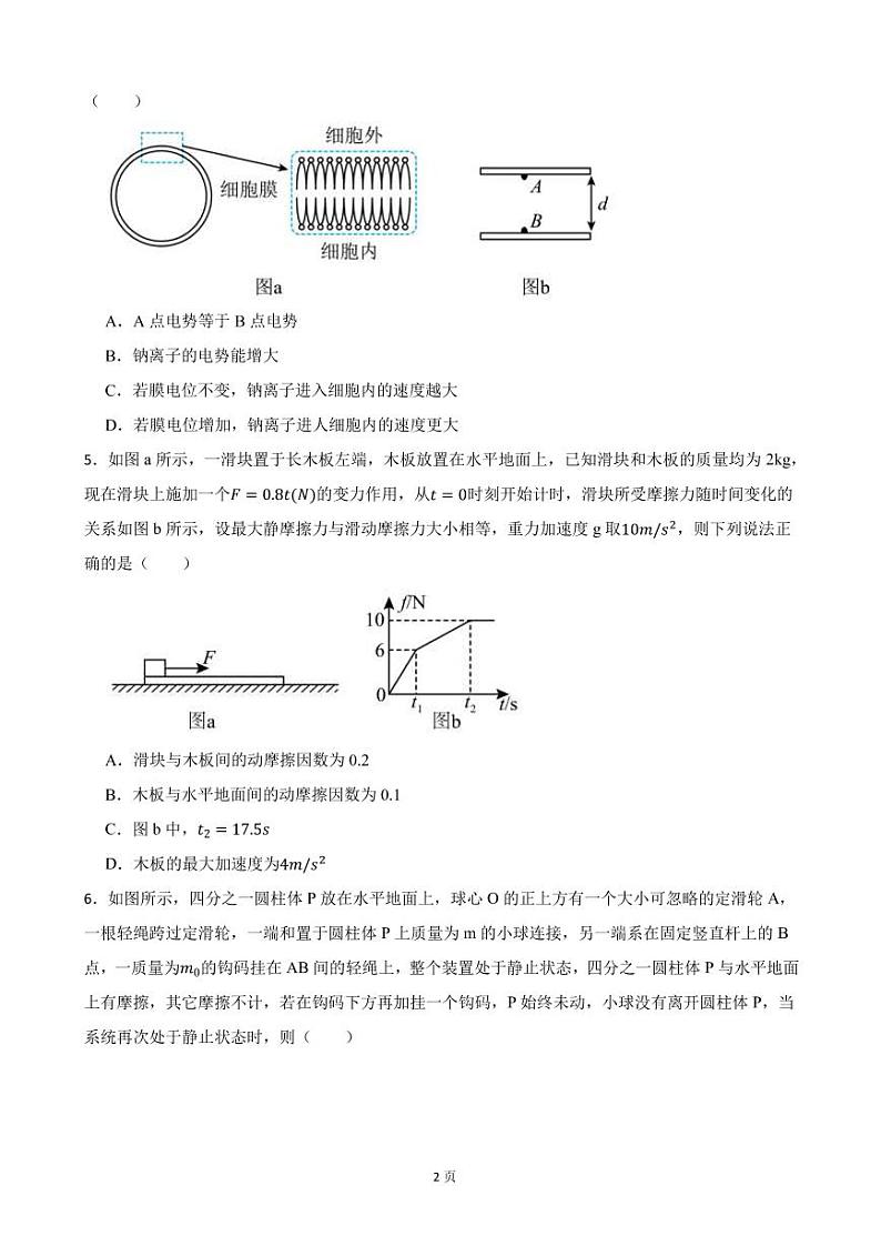 2022届湖南省衡阳市高三下学期第一次联考（一模）物理试卷（PDF版）第2页