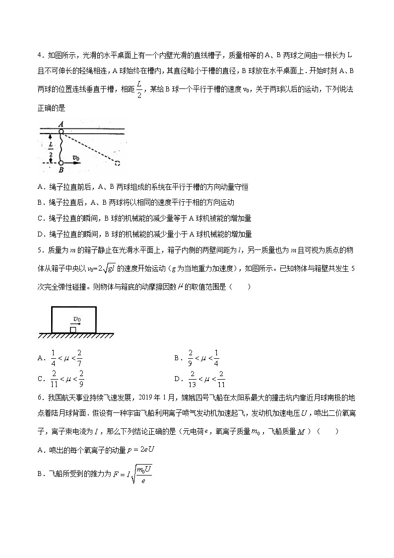 专题9 动量守恒定律的应用-2022高考物理一轮复习压轴题剖析（力学部分）02
