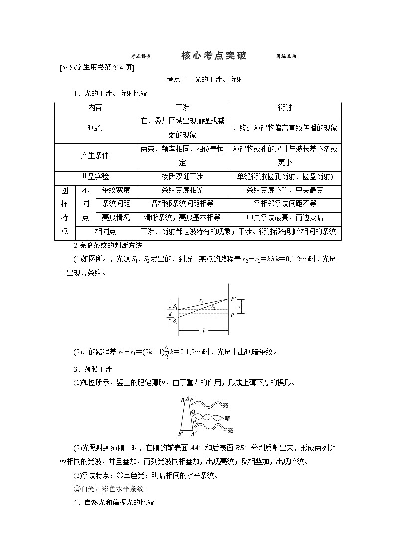 第十四章 第四节 光的波动性- 高考物理【导学教程】新编大一轮总复习（word）人教版学案03