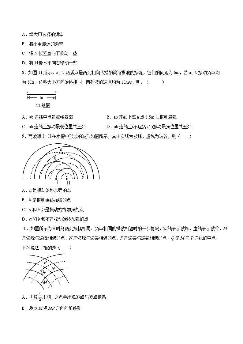 3.3波的干涉和衍射基础巩固2021—2022学年高中物理鲁科版（2019）选择性必修第一册练习题03