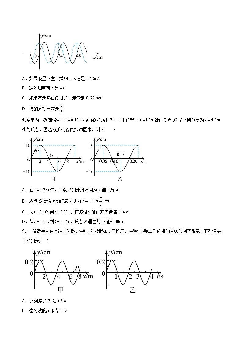 3.1波的形成和描述基础巩固2021—2022学年高中物理鲁科版（2019）选择性必修第一册练习题02