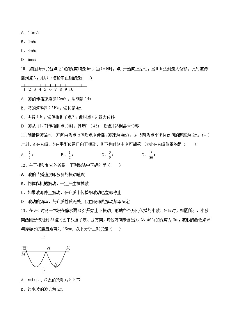 3.2机械波的描述基础巩固2021—2022学年高中物理粤教版（2019）选择性必修第一册练习题03