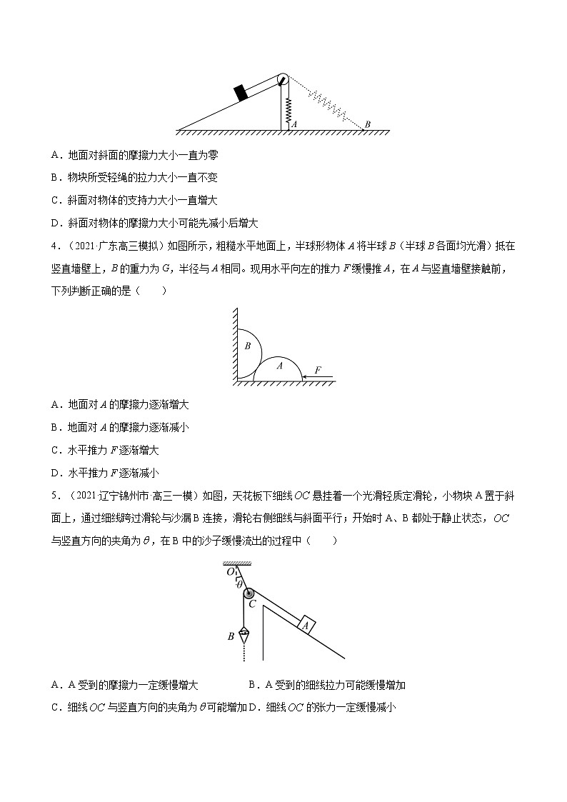专题2 物体的动态平衡问题  高考物理必刷题专项训练02