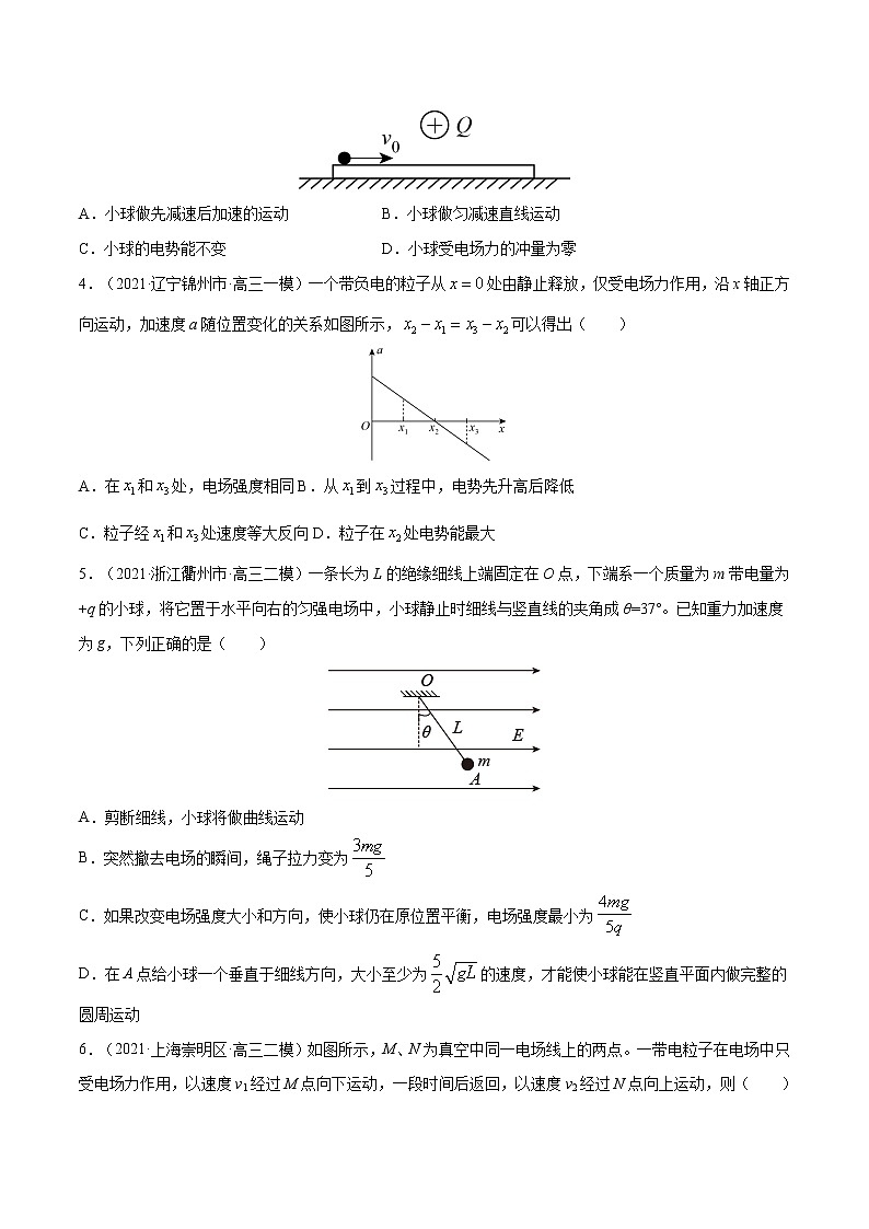 专题3 带电体在电场中的平衡问题  高考物理必刷题专项训练02