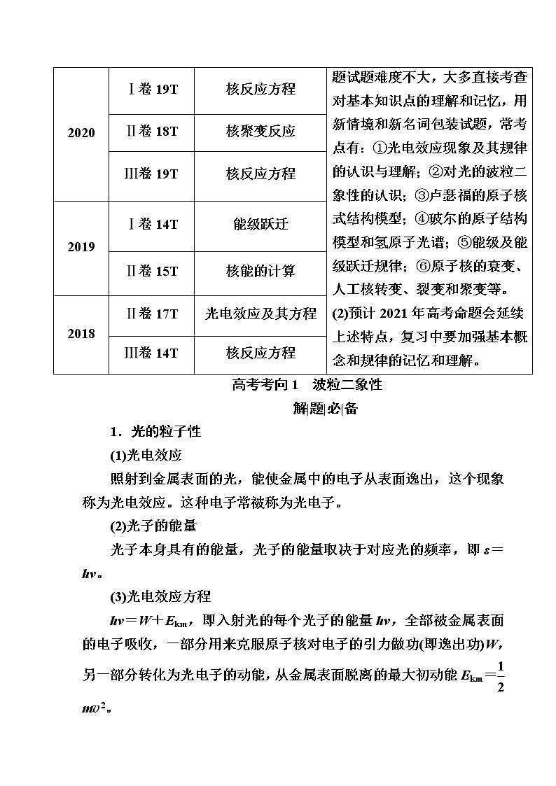2021届高考物理二轮复习专题五　近代物理初步第2页