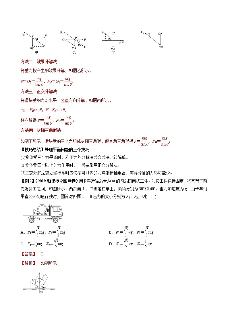 专题2.3 共点力的静态平衡-2021年高考物理一轮复习考点扫描学案03