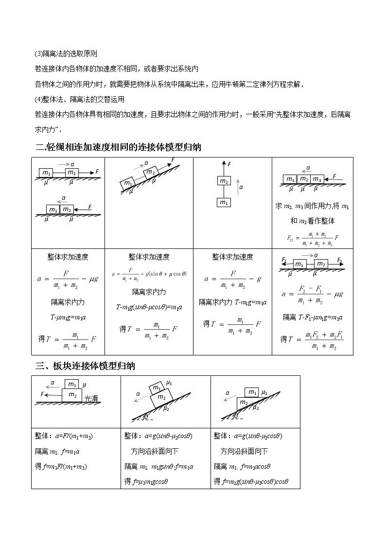 专题3.6 连接体问题-2021年高考物理一轮复习考点扫描学案02