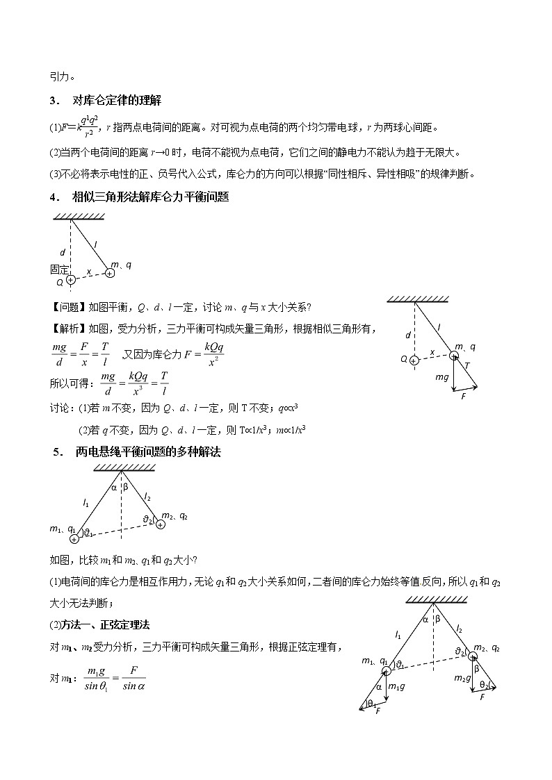 专题8.1 电场的力学性质-2021年高考物理一轮复习考点扫描学案02