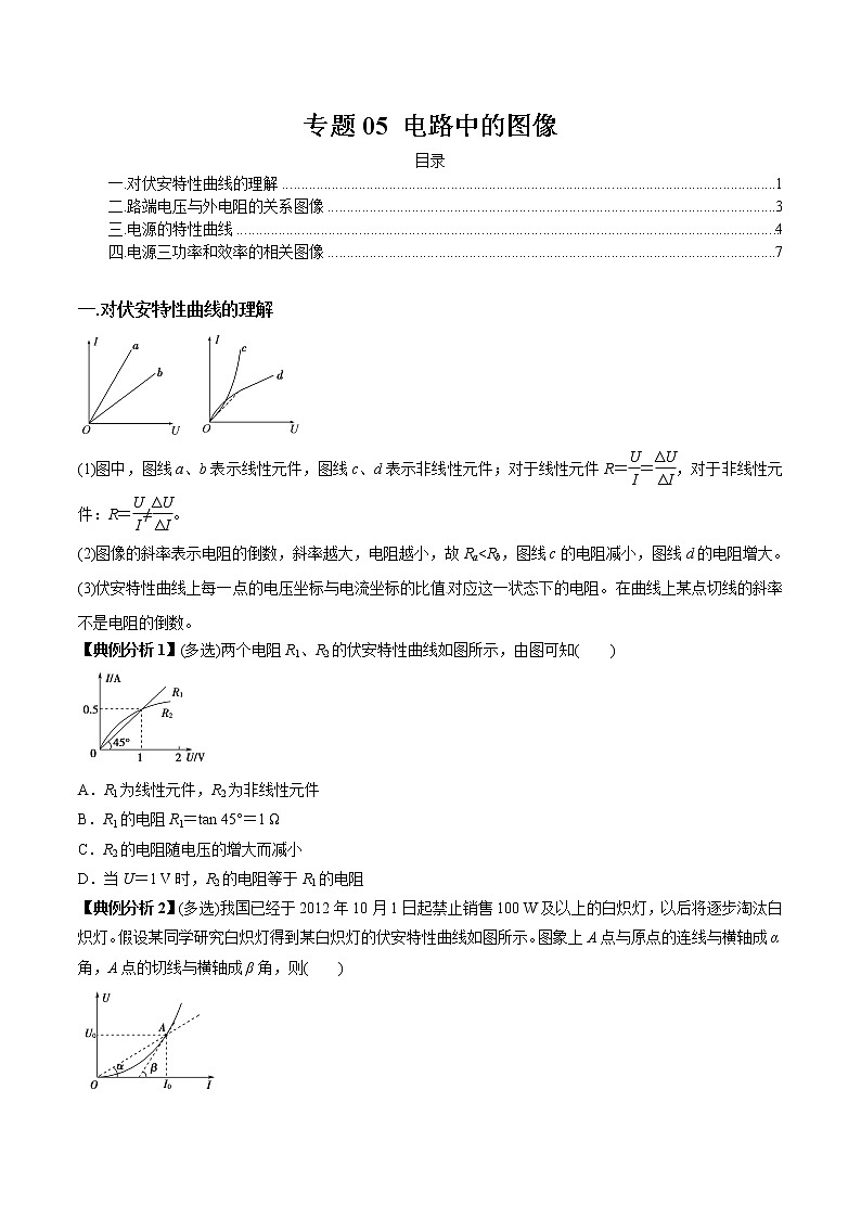 专题05 电路中的图像（原卷版）第1页