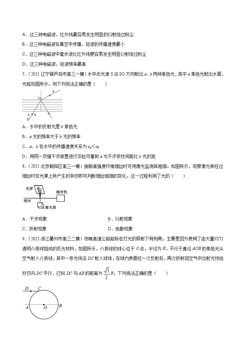 专题18  光学-2021年新高考物理模拟题分项汇编03