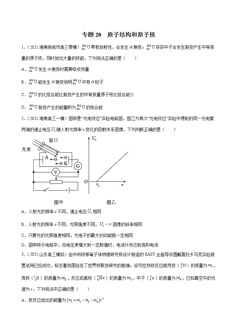 专题20  原子结构和原子核（原卷版）第1页