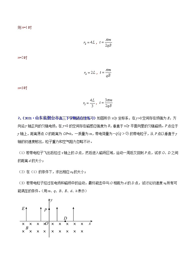 专题22 带电粒子在复合场运动（二）-2021年高考高三下学期5月模拟物理试题汇编（解析版）第3页