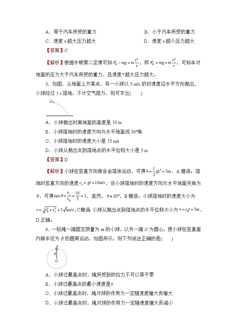 （新教材）2021-2022学年下学期高一第一次月考备考卷（A）-物理 (含答案)第2页
