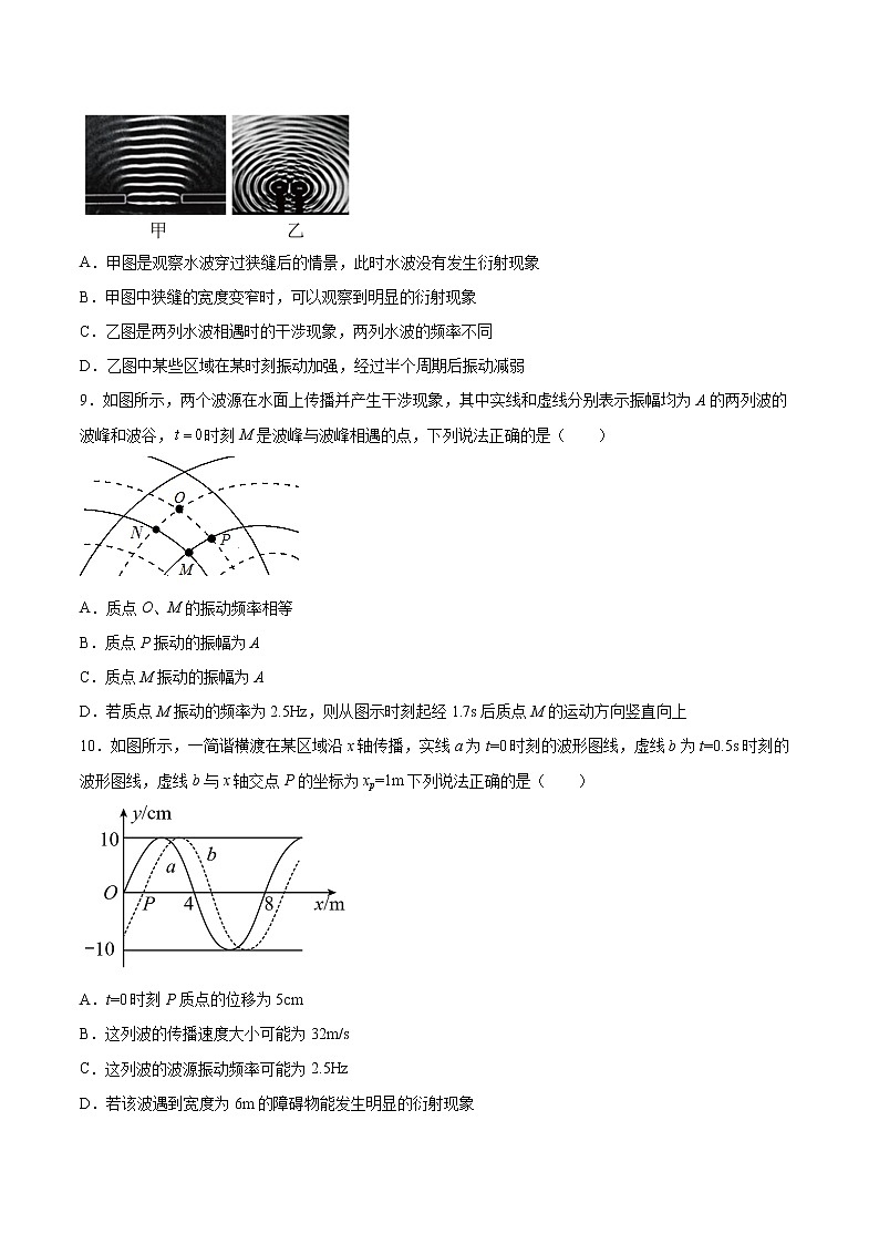 3.5波的干涉与衍射同步练习2021—2022学年高中物理沪教版（2019）选择性必修第一册第3页