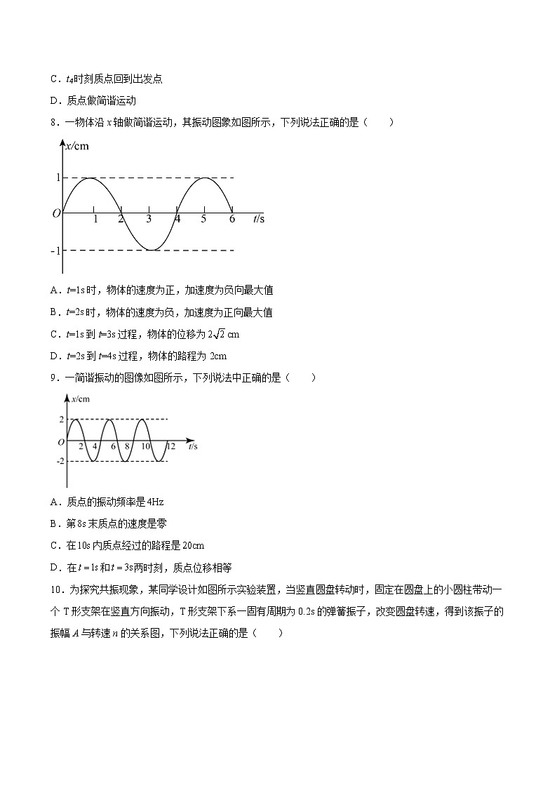 2.1简谐运动同步练习2021—2022学年高中物理沪教版（2019）选择性必修第一册03