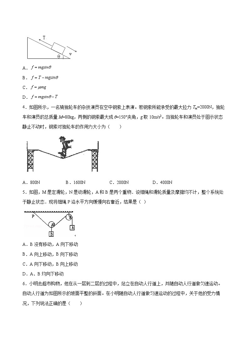 3.6共点力作用下物体的平衡同步练习2021—2022学年高中物理教科版（2019）必修第一册02