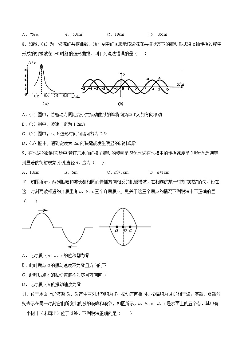 3.3波的干涉和衍射同步练习2021—2022学年高中物理鲁科版（2019）选择性必修第一册03