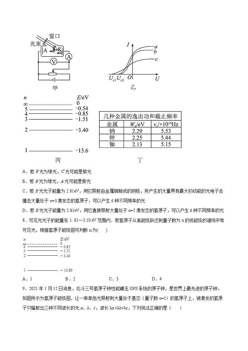 4.4玻尔原子模型基础巩固2021—2022学年高中物理鲁科版（2019）选择性必修第三册练习题03