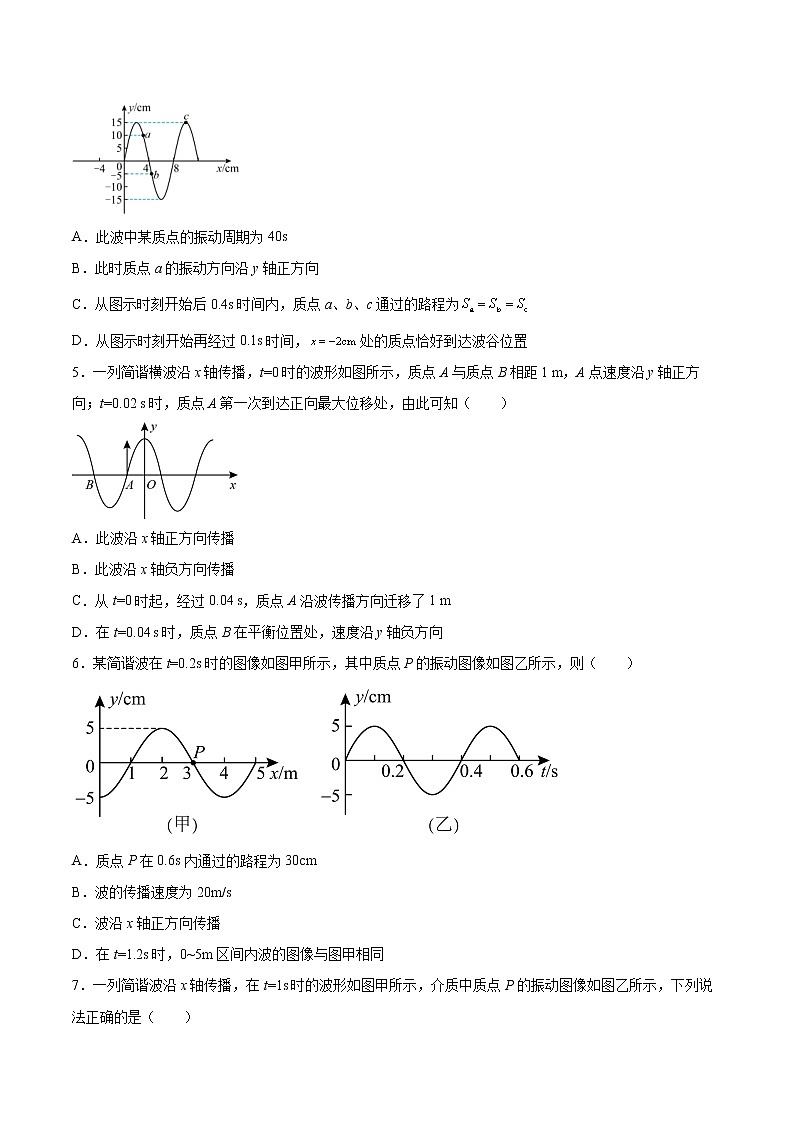 3.2波的描述同步练习2021—2022学年高中物理人教版（2019）选择性必修第一册第2页