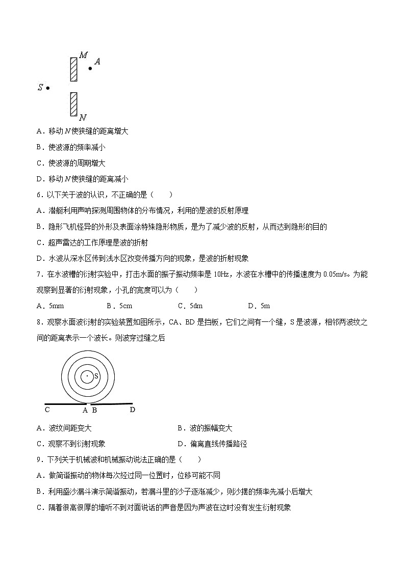 3.3波的反射、折射和衍射同步练习2021—2022学年高中物理人教版（2019）选择性必修第一册02