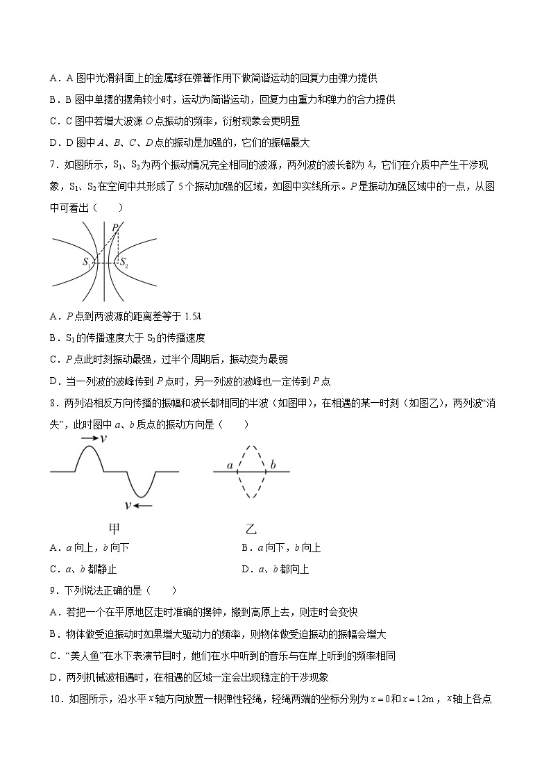 3.4波的干涉同步练习2021—2022学年高中物理人教版（2019）选择性必修第一册03