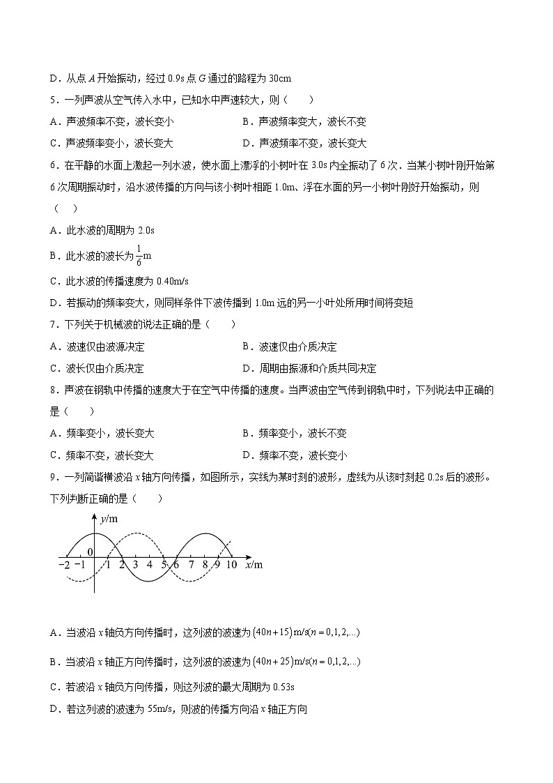 3.2机械波的描述同步练习2021—2022学年高中物理粤教版（2019）选择性必修第一册03