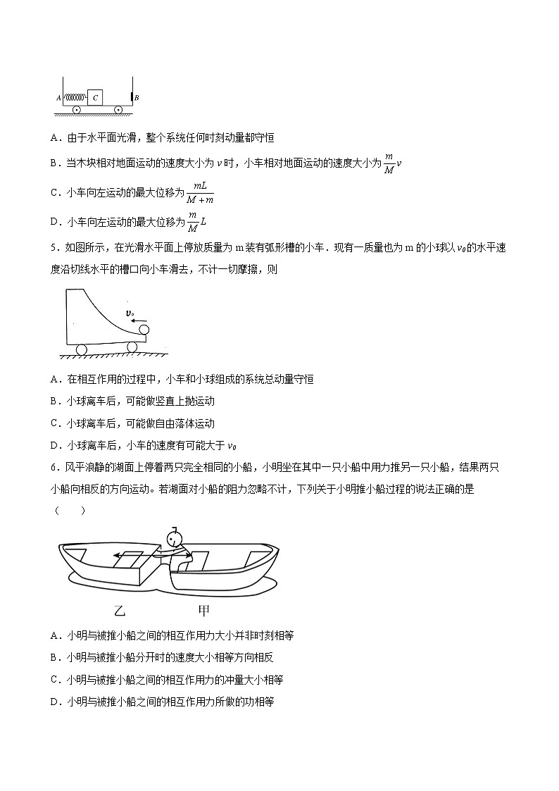 1.5弹性碰撞与非弹性碰撞同步练习2021—2022学年高中物理人教版（2019）选择性必修第一册02