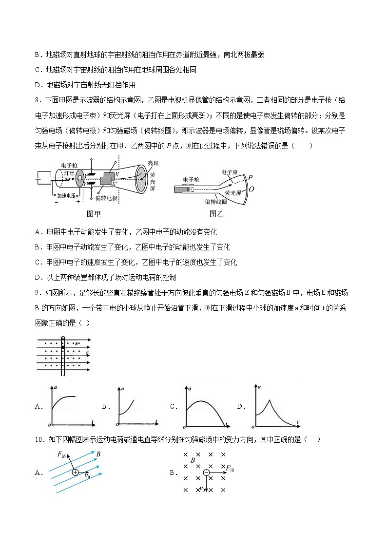 1.2洛伦兹力同步练习2021—2022学年高中物理鲁科版（2019）选择性必修第二册03