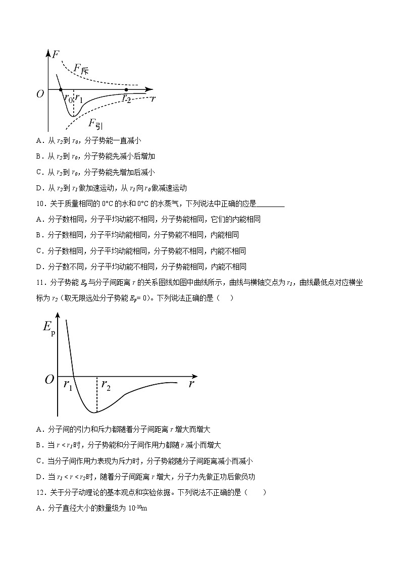 1.1分子动理论的基本观点同步练习2021—2022学年高中物理鲁科版（2019）选择性必修第三册第3页