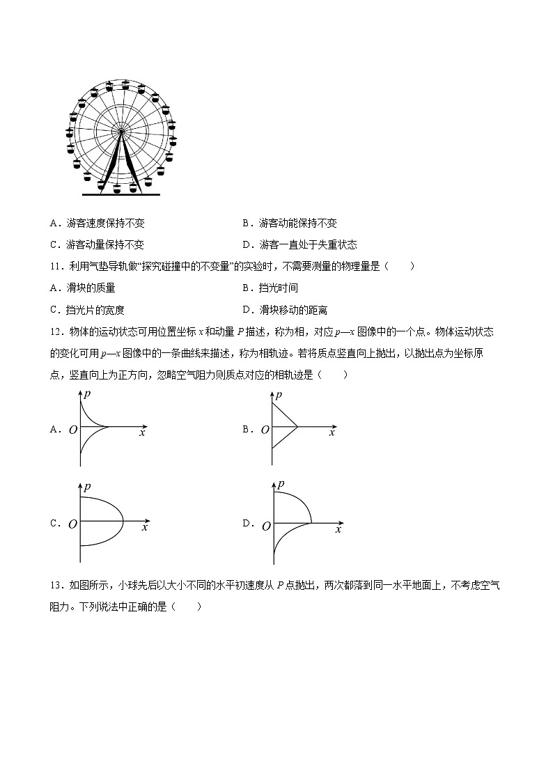1.1动量专题复习2021—2022学年高中物理人教版（2019）选择性必修第一册第3页