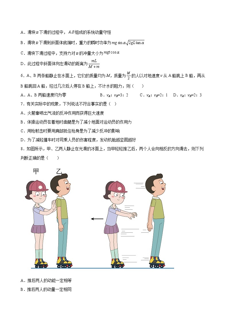 1.6反冲现象 火箭专题复习2021—2022学年高中物理人教版（2019）选择性必修第一册第2页