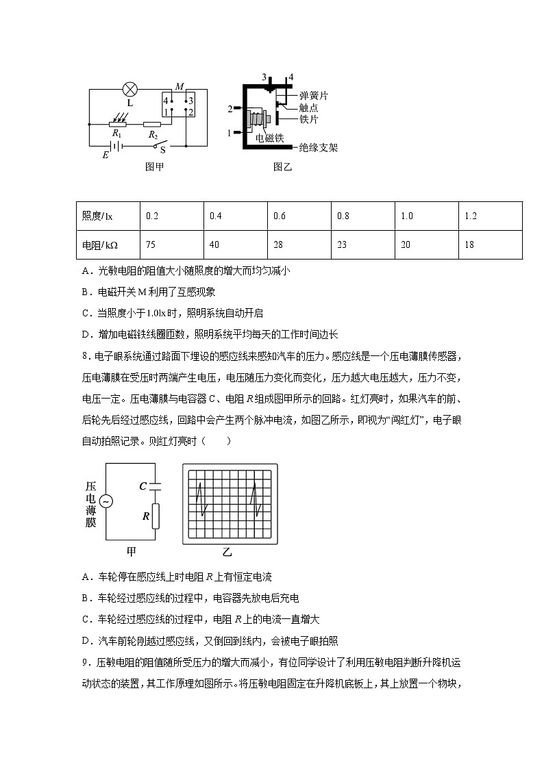 2021-2022学年高中物理新鲁科版选择性必修第二册 5.3大显身手的传感器 课时练（解析版） (1)03