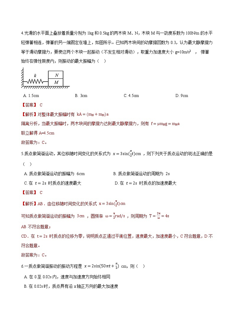 2.1简谐运动（解析版）第3页