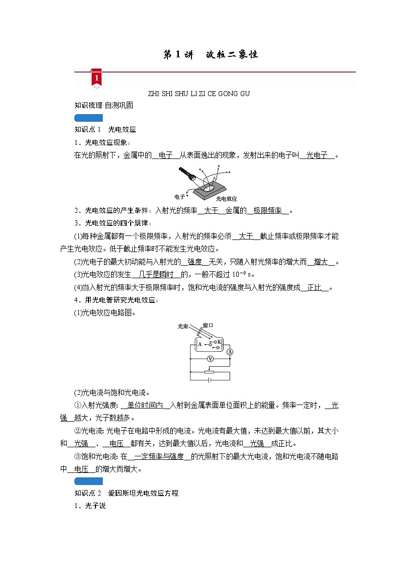 第十四章  第1讲　波粒二象性—2022高中物理一轮复习学案第1页