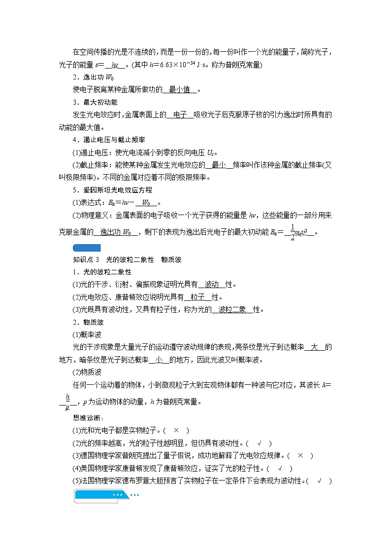 第十四章  第1讲　波粒二象性—2022高中物理一轮复习学案第2页