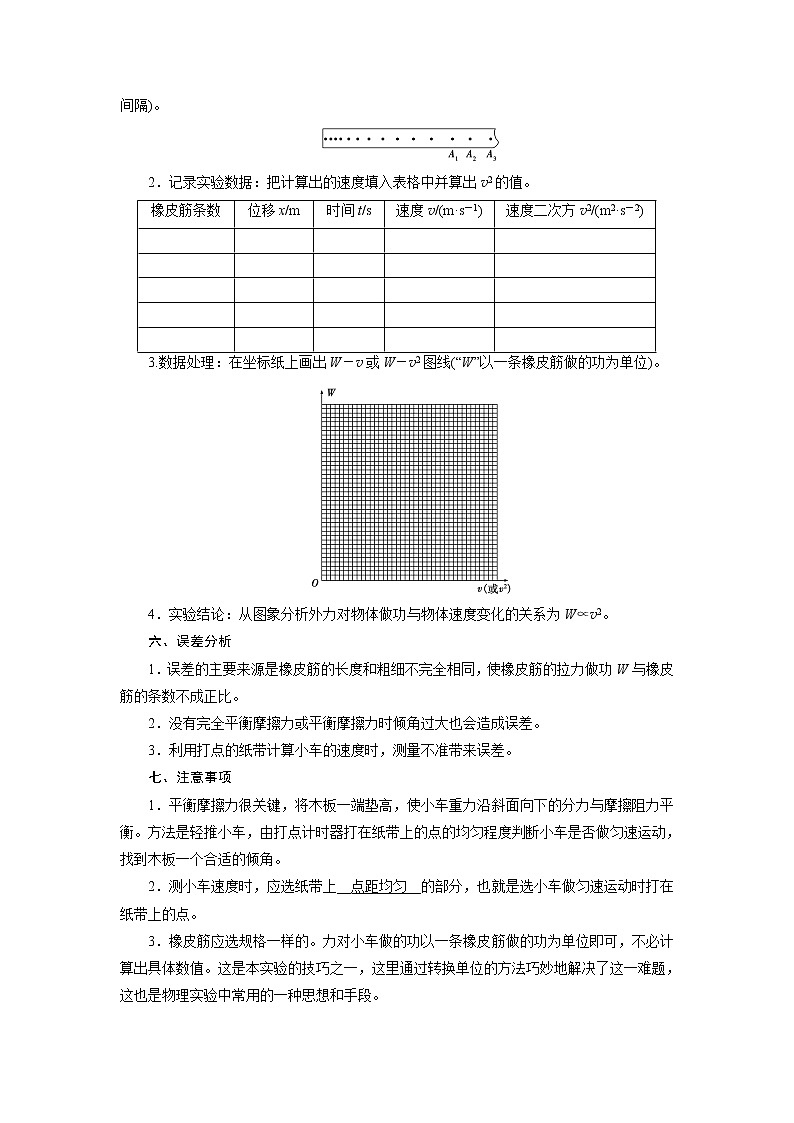 实验六　探究动能定理—2021高中物理一轮复习学案02
